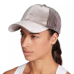 Calia by Carrie Underwood Silver Gray Velvet Stripe Baseball Hat Cap